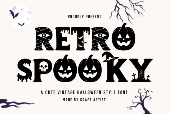 Retro Spooky: A Cute Vintage Halloween Font for Playful Designs