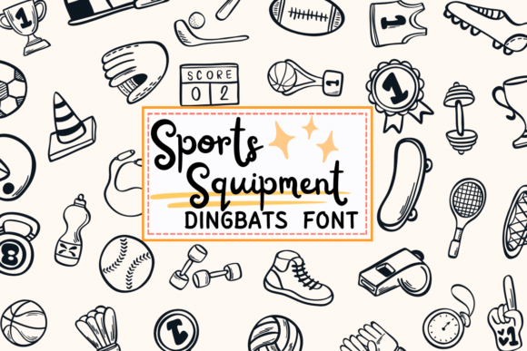 Sports Equipment: The Playful Dingbats Font for Creative Projects