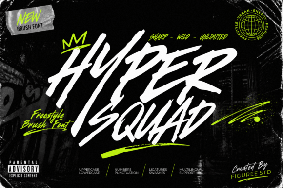 Unleash Creative Energy with Hyper Squad Freestyle Brush Font